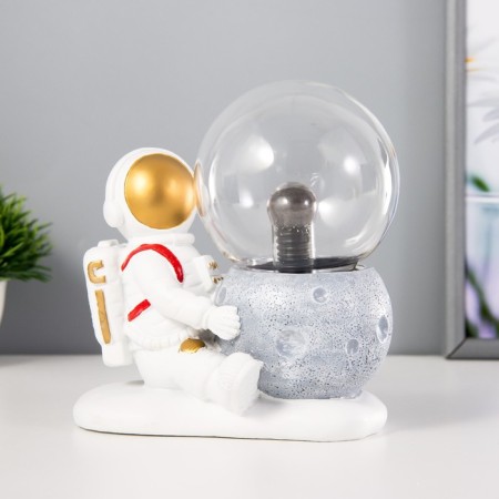Plasma ball "On the Moon" White 14x10x19 cm Risalux-2