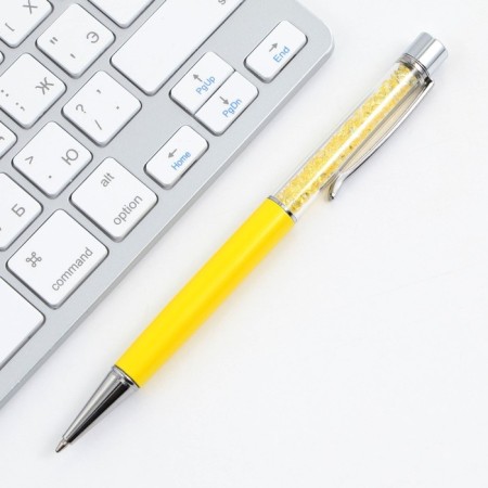 Pen with a shaker “dear teacher”, blue paste, metal, 1 mm-3