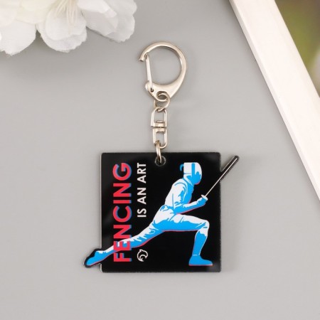 Acryl keychain "Fencing is art" 5.8x4.5 cm