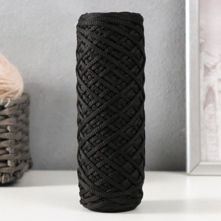 Knitting cord 100% polyester, width 3 mm 100m (black)