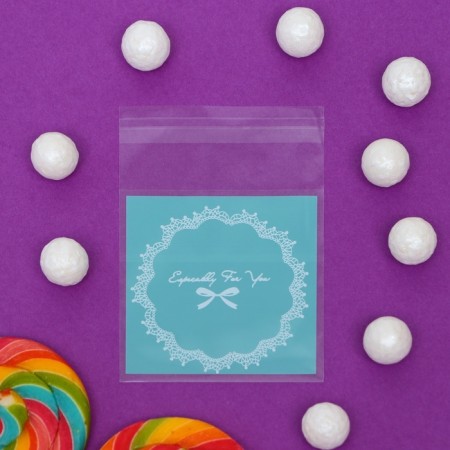BOPP package with sticky tape, "only for you", 7*7+3cm-2