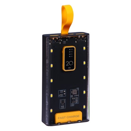 External battery CRR-33, 20,000 mAh, 2USB, Type-C, 2 A, display, black