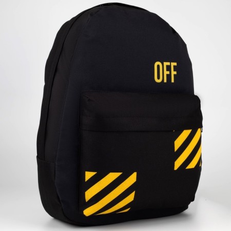 Backpack school youth Off, 33x13x37 cm, lightning department, external pocket, black color-3