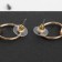 Hanging earrings with Hollywood rhinestones on the ring, white color in gold, 16 cm