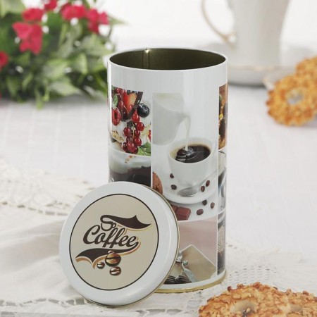 Bank with a lid for bulk products "Coffee", 900 ml, D = 8.5 cm, round, Mix drawing-4