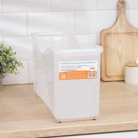 Container for storage household on wheels, 10 l, 46 × 16 × 23.5 cm, transparent-3