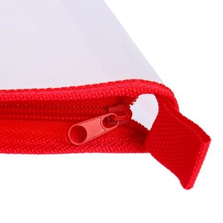 Lightning folder from 3 sides A4, 450MKM, transparent with red edging-2
