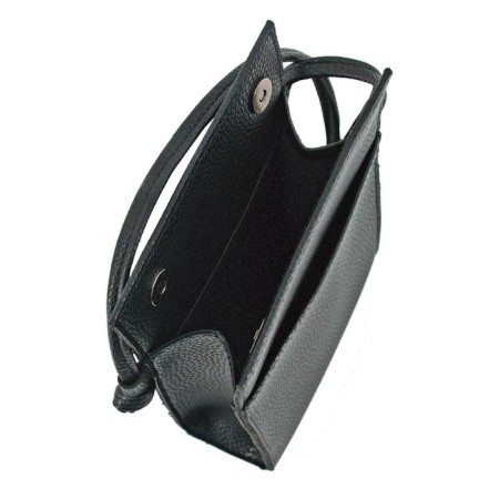 Women's bag B2812-00140, Black color, genuine leather, 13x6x22 cm-1