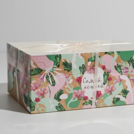 Capcake box, confectionery packaging, 6 cells “The most tender”, 23 x 16 x 10 cm-1