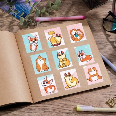 Paper stickers "Cute animals", 11 x 15.5 cm-2