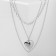 Pendant "chain" medallion, heart, color silver, 45cm