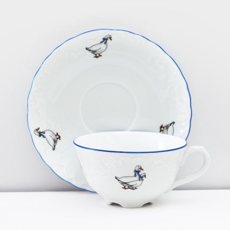 Tea service for 6 Person "Rococo. Geese ", 12 items: a cup 220 ml, a saucer d = 15.5 cm-2
