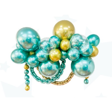 Set for creating compositions from balloons, set of 52 pcs., Gold, Green