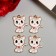 Decor for creativity metal, enamel "White kitten with red bow" gold 2.3x1.9 cm