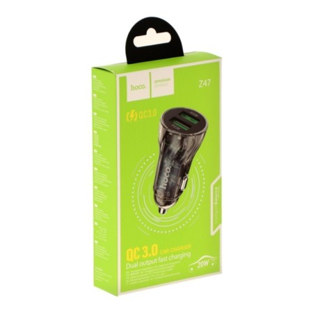 Hoco Z47, 2USB, 3 A, black car charger-4