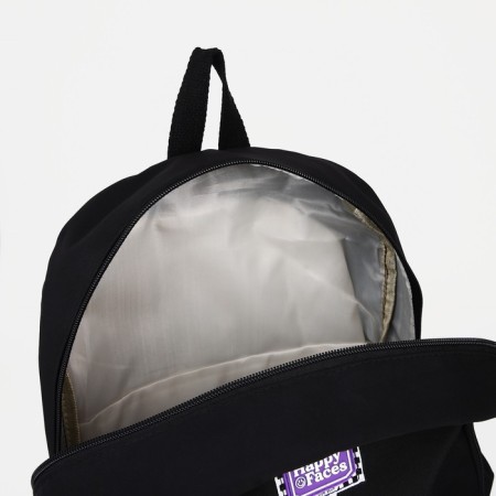 A backpack with a zipper, 4 outer pockets, black color-5