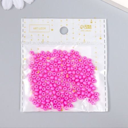 Glass beads 6/0 "neon-pink" 15 grams-2
