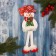 Soft toy "Snowman in a suit with an ornament, in a hat" 9.5x30 cm, red-green