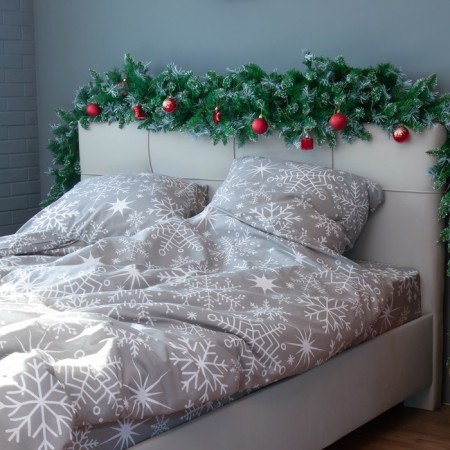 Bed linen "Ethel" Euro Snow Fall, 200x217 cm, 220x240 cm, 70x70 cm - 2 pcs, calico-1