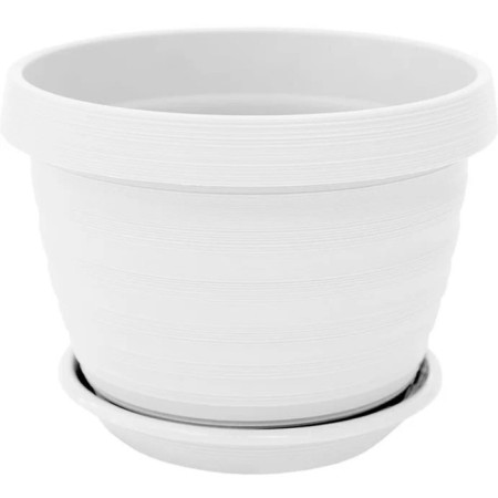 Plastic pot "Toledo", d = 17, with a pallet, white-1
