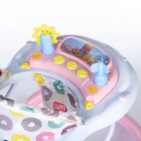 Walks Jolly Walk BW120, 6 wheels, with light -and -music effects, pink color-1