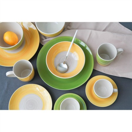Ceramic shares mug "Sunflower", 360 ml, green color-5