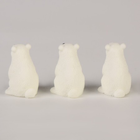 Miniature Puppet "White Bear", set of 3 pcs., Size 1 pc. - 2 × 2 × 3 cm-3