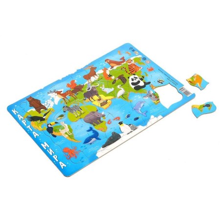 Puzzle in the frame "Map of the World", 42 details-1