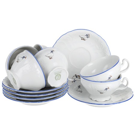 Cup 205 ml with a saucer 155 mm low bernadotte, decor "Geese"