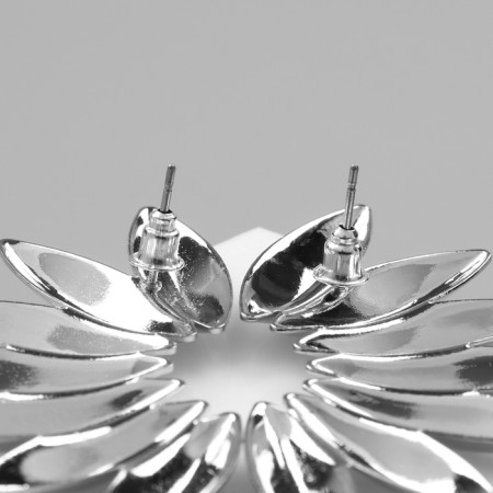 Earrings Metal "Atmosphere" Yarilo Mini, Color Silver-2