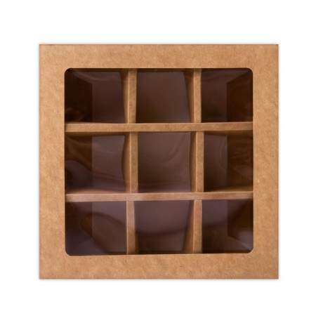 Folding box under 9 sweets, craft, 13.8 x 13.8 x 3.8 cm-3