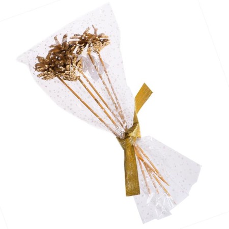 New Year's decor "Bouquet of gold cones"-3