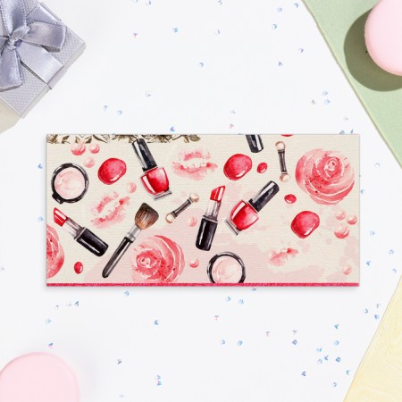 Money envelope "Happy Birthday!" Cutting, embossing, lipstick, 8x17 cm-2