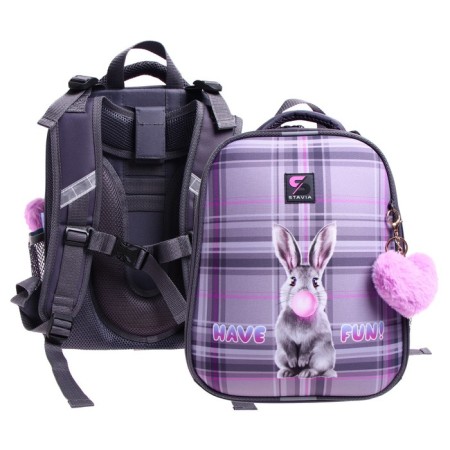 School backpack 38 x 30 x 16 cm, ergonomic back, stavia "rabbit"