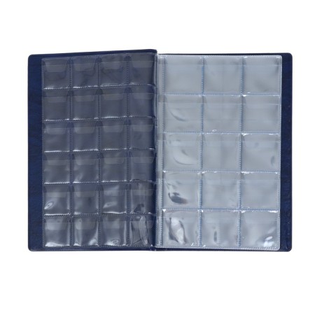 Album for coins 125 x 185 mm Calligrata "Combi" for 192 coins, 14 sheets, covering artificial leather, blue-8