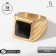 Male ring "ring" relief, black color in gold, 19 size