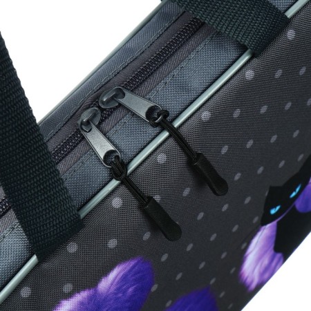 Folder with handles Textile A4, 370 x 280 x 60 mm, Stavia "Black cat" lilac-2