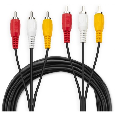 Cable connecting audio-video Buro 3XRCA (M)/3XRCA (M) 5m. Black (BAAC027-5)-1