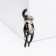 Brooch "cat" grace, black and white color in gold