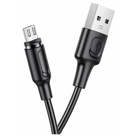 Cable Borofone BX41, microUSB - USB, magnetic, 2.4 A, 1 m, PVC braid, black-3