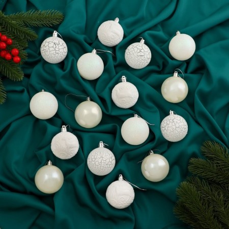 Set of balls plastic D-6 cm, 16 pcs "Melody" Pattering Cod, White