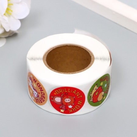 Stick Paper "joyful animals" d = 2.5 cm 500 pcs in a rolon 3x6x6 cm-3