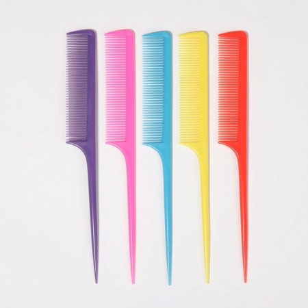 Comb with a tail, 21.5 × 2.5 cm, packing 20 pcs, color mix-3