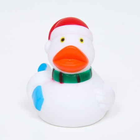 Brying toy for dogs "Duck with snowboarding", vinyl, 8 x 8 cm-2