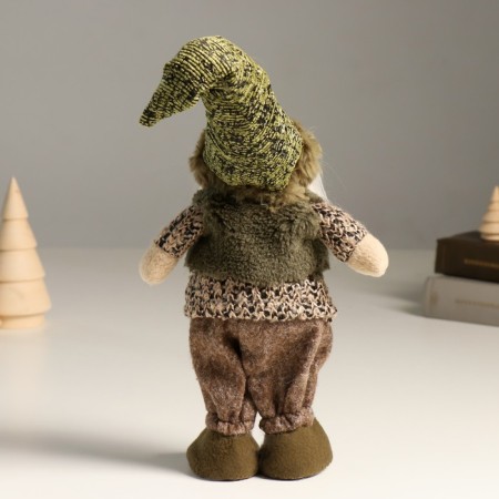 Interior doll "Gnome in a green outfit in a cap" 32 cm-2