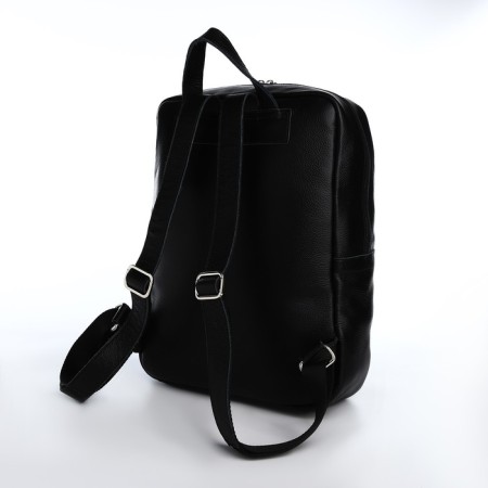 Male backpack made of genuine leather with lightning, igermann, black color-1