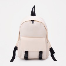 Youth backpack from textiles, 4 pockets, milk color