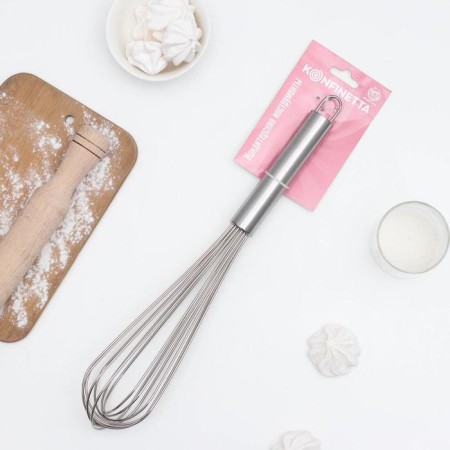 Whisk for whipping with thick strings Konfinetta, 37 × 7 cm, silver color-2