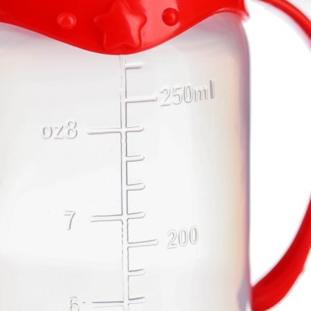 A bottle for feeding, classic throat, 250 ml., 3 months, cylinder, with handles, mix color-4