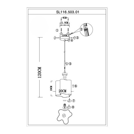 Suspension lamp ST LUCE. SL116.503.01. ONDE. 1x60 W, E27, 19x19x22 cm, silver color-6